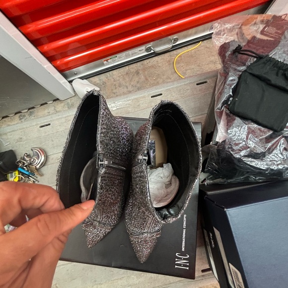 INC International Concepts Women's Glittery Silver Boots - Picture 4 of 16